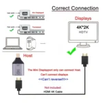 4K 60Hz HDMI Female to Mini Display Port Male Adapter - Image 6