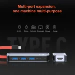 ROCK TR21 USB-C / Type-C to HDMI + USB3.0 x 3 + PD 4K 60Hz 5 in 1 Docking Station - Image 3