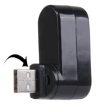 180 Degree Rotation USB Head 3 Ports USB 2.0 Portable HUB - Image 3