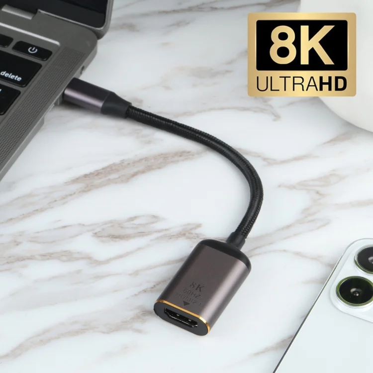 PC2036_4.webp 8K 60Hz HDMI Female to USB-C / Type-C Male Adapter Cable - Image 5