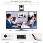 FEELWORLD NDI20X Simultaneous 20X Optical Zoom Live Streaming PTZ Camera, EU and US Plug - Image 4