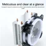 W-X3 3 Pin 9cm Double Copper Pipe Mute LED CPU Cooler Fan - Image 4