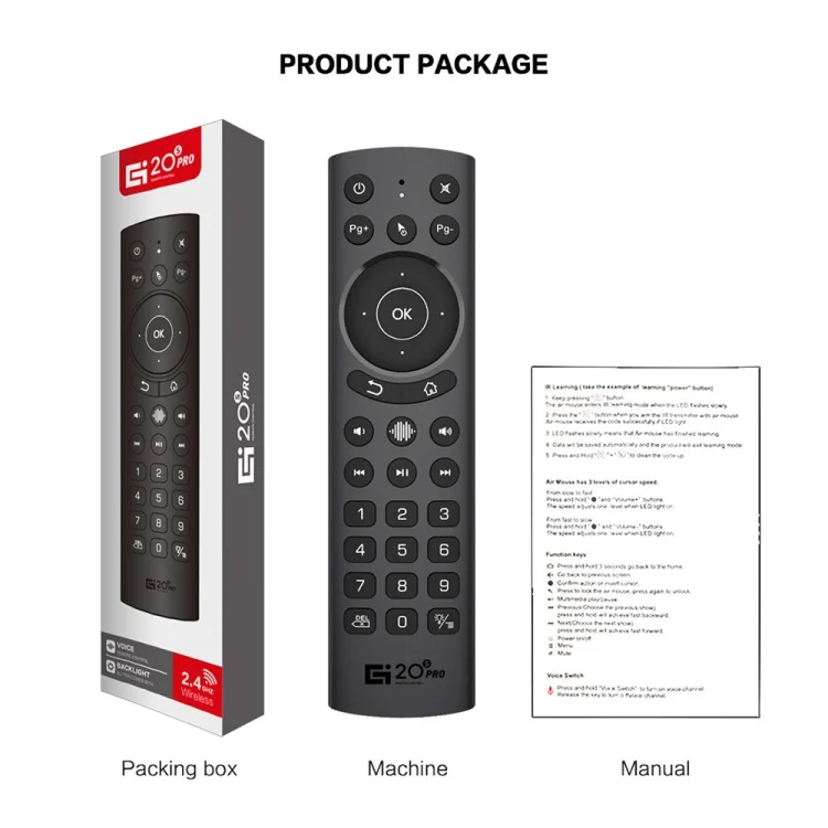 PC2116_1.webp G20S Pro Voice Backlight Version 2.4G Air Mouse Remote Control - Image 2