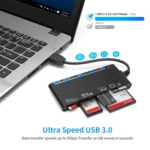 Rocketek CR7 USB3.0 Multi-function Card Reader CF / XD / MS / SD / TF Card 7 in 1 - Image 3
