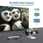 Rocketek HC452 Type-C to 100M RJ45 + HDMI+VGA 14 in 1 HUB Adapter - Image 5