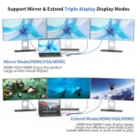 Rocketek HC452 Type-C to 100M RJ45 + HDMI+VGA 14 in 1 HUB Adapter - Image 6