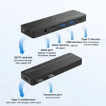 Rocketek SHX5 Multifunctional Dual Type-C Ports Expansion Dock HUB Adapter - Image 3