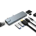 Rocketek SHL731 8 in 1 60W PD / RJ45 / 4K HDMI / USB 3.0 HUB Adapter for Surface Pro 3 / 4 / GO - Image 2