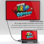 Rocketek SHL731 8 in 1 60W PD / RJ45 / 4K HDMI / USB 3.0 HUB Adapter for Surface Pro 3 / 4 / GO - Image 5