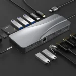 Rocketek HC451 Type-C to 60W PD + 4K HDMI + DP + 100M RJ45 14 in 1 HUB Adapter - Image 3