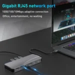 Rocketek HC451 Type-C to 60W PD + 4K HDMI + DP + 100M RJ45 14 in 1 HUB Adapter - Image 5