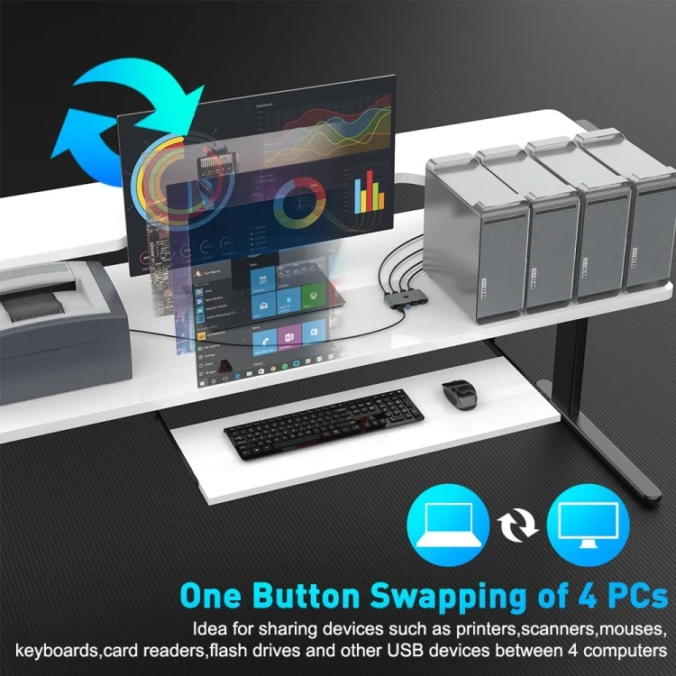 PC2182_6.webp Rocketek HC405 USB2.0 KVM Switch Four In Four Out Sharing Converter - Image 7
