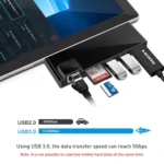 Rocketek SH768 6 in 1 RJ45 / USB 3.0 / HDMI / SD / TF HUB Adapter for Surface Pro 5 / 6 - Image 5
