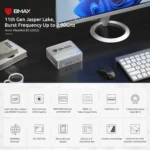 BMAX B3 Windows 11 Mini PC, 16GB+512GB, Intel Jasper Lake N5095, Support HDMI / RJ45 / TF Card, US Plug - Image 2