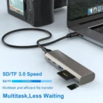 Rocketek HC463 USB3.1 Gen2  to Type-C 3.1 + USB 3.1 + SD / TF 6 in 1 HUB Adapter - Image 5