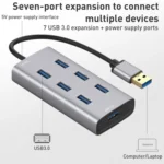 8108 7 Ports USB 3.0 to USB 3.0 HUB, Cable Length: 80cm - Image 5
