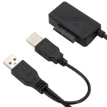 SATA to USB 2.0 Adatper Cable Optical Drive Cable with Power Supply - Image 2