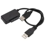 SATA to USB 2.0 Adatper Cable Optical Drive Cable with Power Supply - Image 3