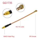 IPX Female to GG1735 MMCX Male RG178 Adapter Cable, Length: 15cm - Image 2