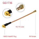 IPX Female to GG1736 MMCX Male Elbow RG178 Adapter Cable, Length: 15cm - Image 2