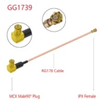 IPX Female to GG1739 MCX Male Elbow RG178 Adapter Cable, Length: 15cm - Image 2