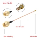 IPX Female to GG1732 SMA Male RG178 Adapter Cable, Length: 15cm - Image 2