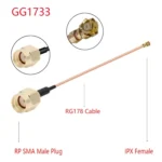 IPX Female to GG1733 RP-SMA Male RG178 Adapter Cable, Length: 15cm - Image 2