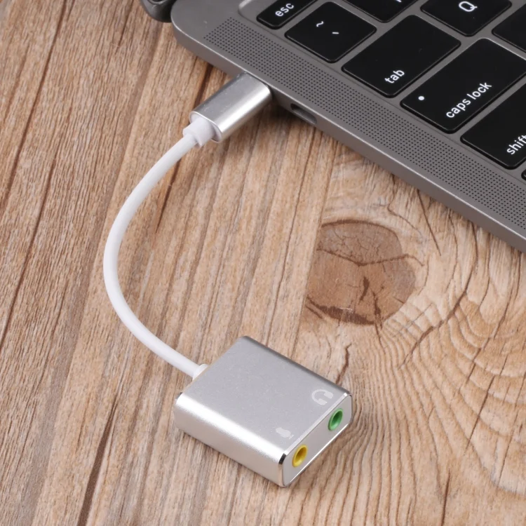 PC2303_3.webp USB-C / Type-C to Jack 3.5mm Earphone Microphone Sound Card(Silver) - Image 4
