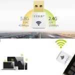 EDUP EP-AC1619 Mini Wireless USB 600Mbps 2.4G / 5.8Ghz 150M+433M Dual Band WiFi Network Card for Nootbook / Laptop / PC - Image 9