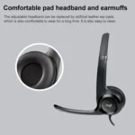 Logitech H390 USB Wired Headset Stereo Headphones with Noise-Cancelling Microphone - Image 5