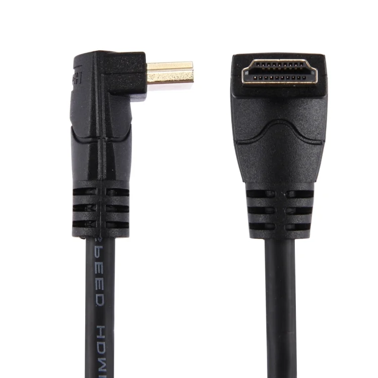 60cm 4K x 2K HDMI 2.0 Version High Speed 270 Degree Right Angle HDMI Male to 270 Degree Right Angle HDMI Male Cable with Ethernet(Black)