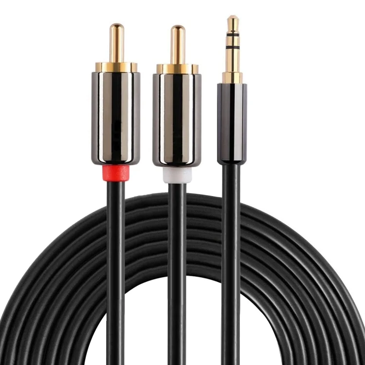 3m Gold Plated 3.5mm Jack to 2 x RCA Male Stereo Audio Cable