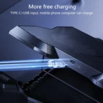 Benks SR08 Notebook Computer Cooling Fan Pad Desktop Laptop Riser Stand with LED Light - Image 3