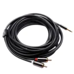5m Gold Plated 3.5mm Jack to 2 x RCA Male Stereo Audio Cable - Image 2