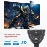 3 x 1 4K 30Hz HDMI Switcher with Pigtail HDMI Cable, Support External Power Supply - Image 5