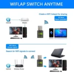 600M Bluetooth WiFi 2 in- 1 USB Network Adapter WiFi Signal Receiver - Image 4