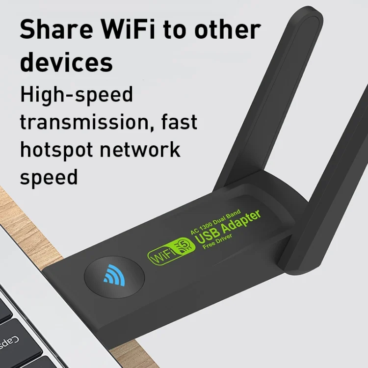 PC2529_6.webp 1300Mbps Dual Frequency USB Network Adapter WiFi Transmitter Receiver - Image 7