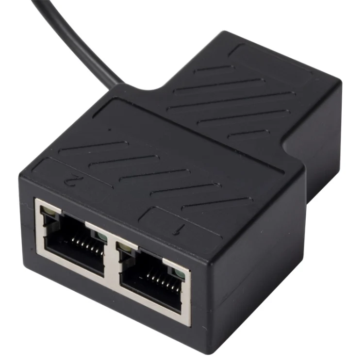 PC2532_2.webp OZHW1 RJ45 1 to 2 Splitter Adapter Network 100M LAN Ethernet Female Connector - Image 3
