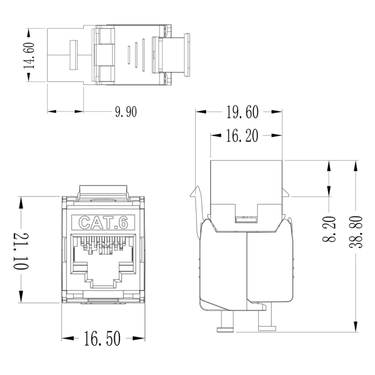 PC2536_6.webp CAT6 Module Class 6 Zinc Alloy Shield Mother Block 1208XHC6 - Image 7