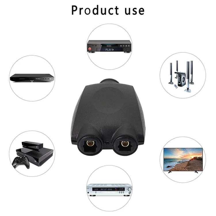 PC2538B_4.webp QHG03 Spdif Square Opening 1 In 2 Out Switch/Splitter with IR Remote - Image 5