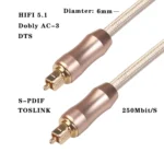 QHG02 SPDIF 5m OD6.0mm  Toslink FIBER Male to Male Digital Optical Audio Cable - Image 3