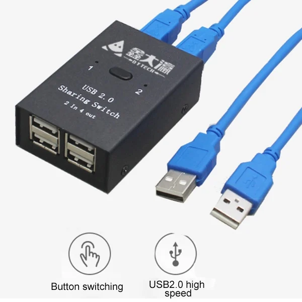 PC2560_3.webp DY-B046 2 In 4 Out USB 2.0 Sharing Switch USB Flash Printer Adapter - Image 4