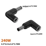 240W DC 4506 Female to DC 6037 Male Connector Power Adapter - Image 2