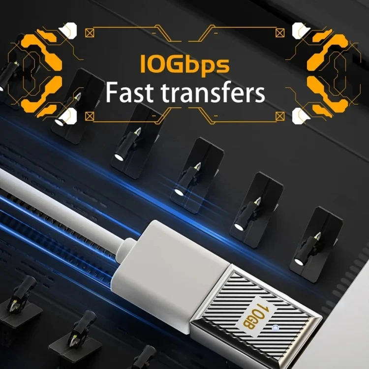 PC2614_B2.webp USB-C / Type-C Male to USB Female 10 Gbps 90 Degree Middle Bend Charging Adapter - Image 3