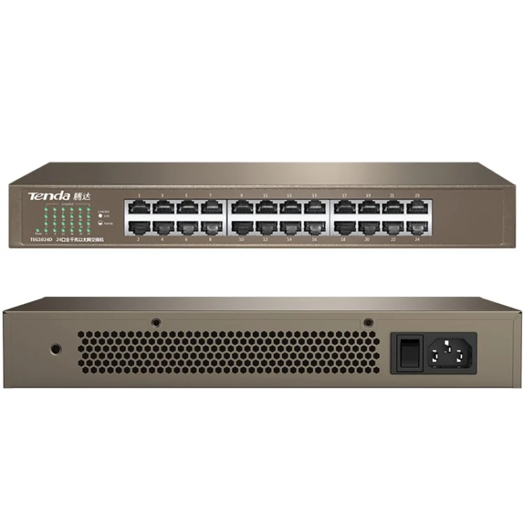PC2625_2.webp Tenda TEG1024D Desktop v7.0 24-Port Gigabit Ethernet Switch 6KV Lightning Protect - Image 3