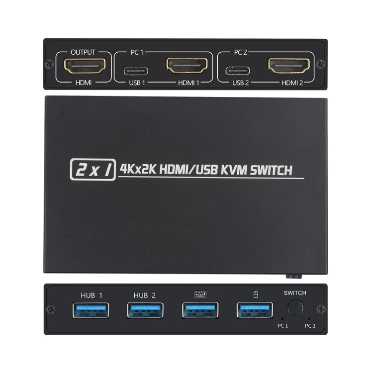 PC2636_3.webp AM-KVM201CL 2x1 4Kx2K HDMI / USB / KVM Switch - Image 4