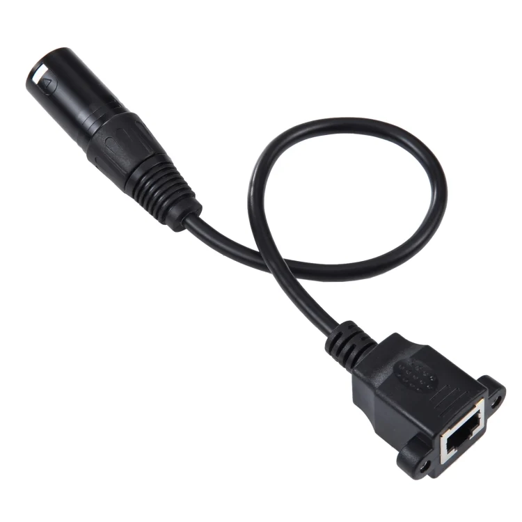 PC2876B_1.webp 3-pin XLR Male to RJ45 Female Ethernet LAN Network Extension Cable, Cable Length: 30cm - Image 2
