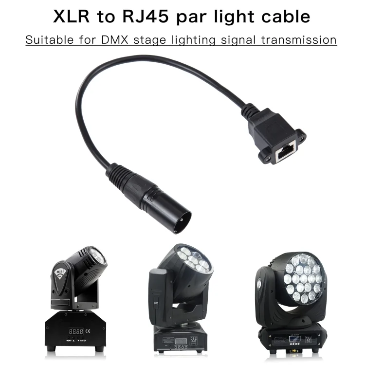 PC2876B_4.webp 3-pin XLR Male to RJ45 Female Ethernet LAN Network Extension Cable, Cable Length: 30cm - Image 5