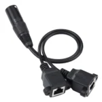 3-pin XLR Male to 2 x RJ45 Female Ethernet LAN Network Extension Cable, Cable Length: 30cm - Image 2