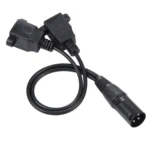 3-pin XLR Male to 2 x RJ45 Female Ethernet LAN Network Extension Cable, Cable Length: 30cm - Image 3